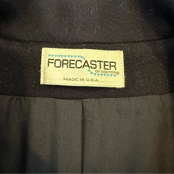 Forecaster of Boston Navy Wool Trench Coat Size L